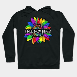 Free Mom Hugs Gay Pride LGBT Daisy Hippie Hoodie